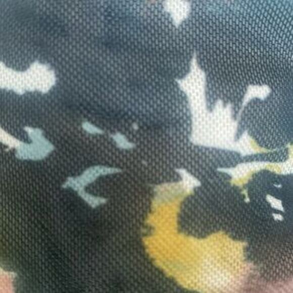 Torrid multi floral Stretch Mesh Crew Neck Ruched Top - Picture 9 of 10